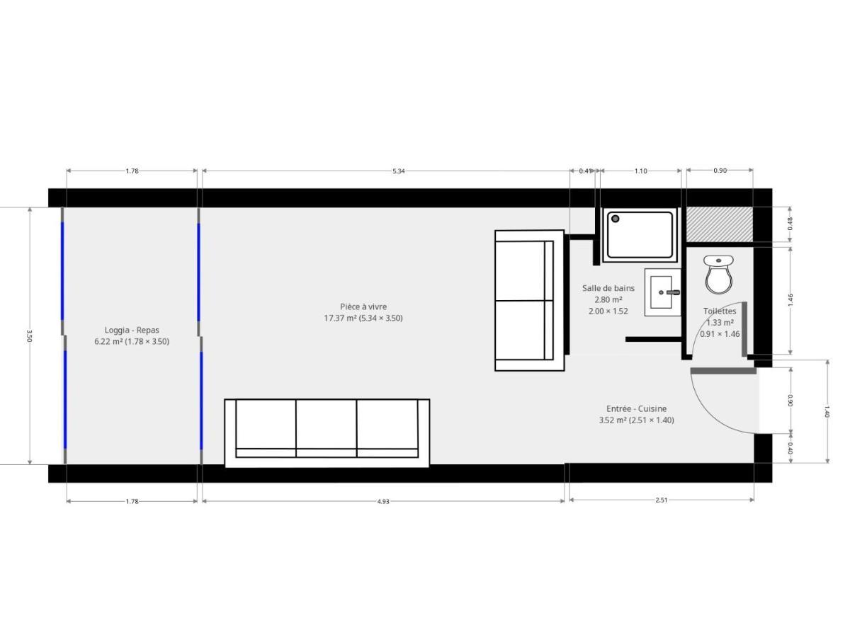 Studio 2-3 Pers Parking Clim Vue Port Et Mer 라그랑모트 외부 사진