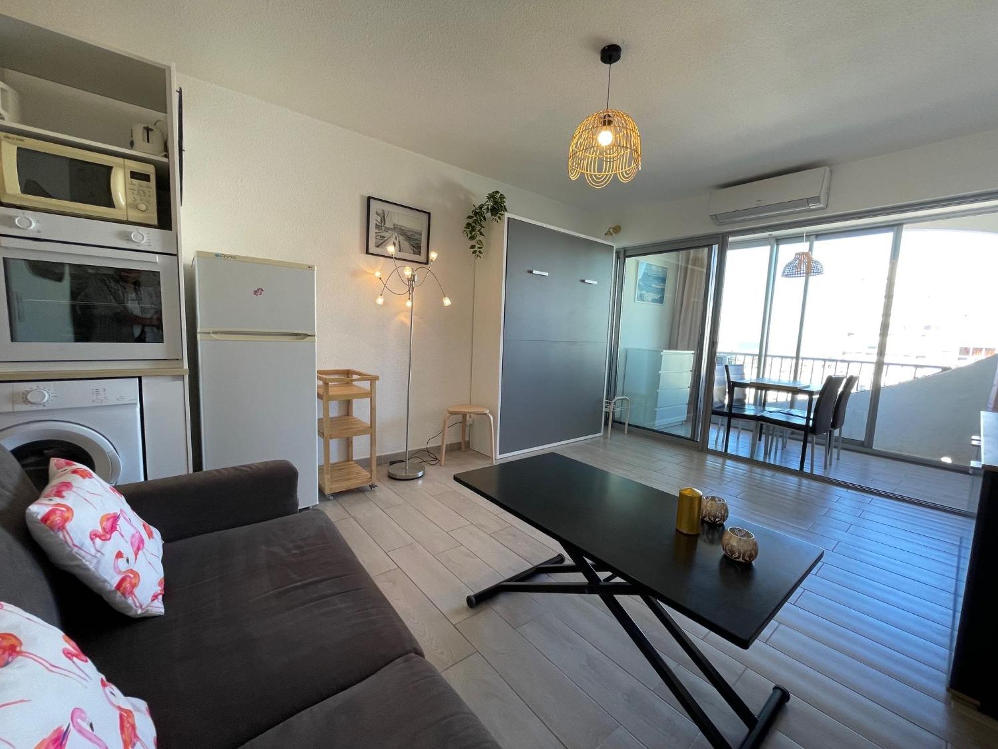 Studio 2-3 Pers Parking Clim Vue Port Et Mer 라그랑모트 외부 사진