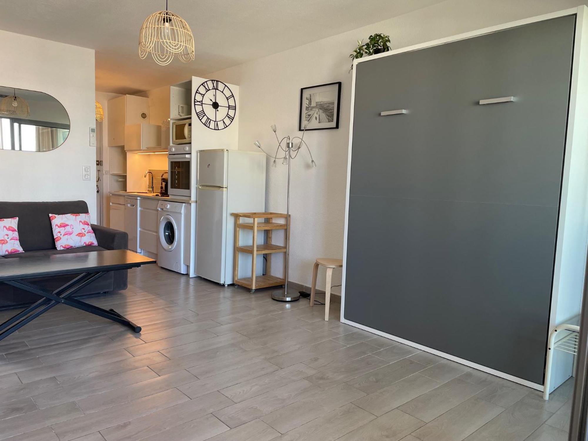 Studio 2-3 Pers Parking Clim Vue Port Et Mer 라그랑모트 외부 사진