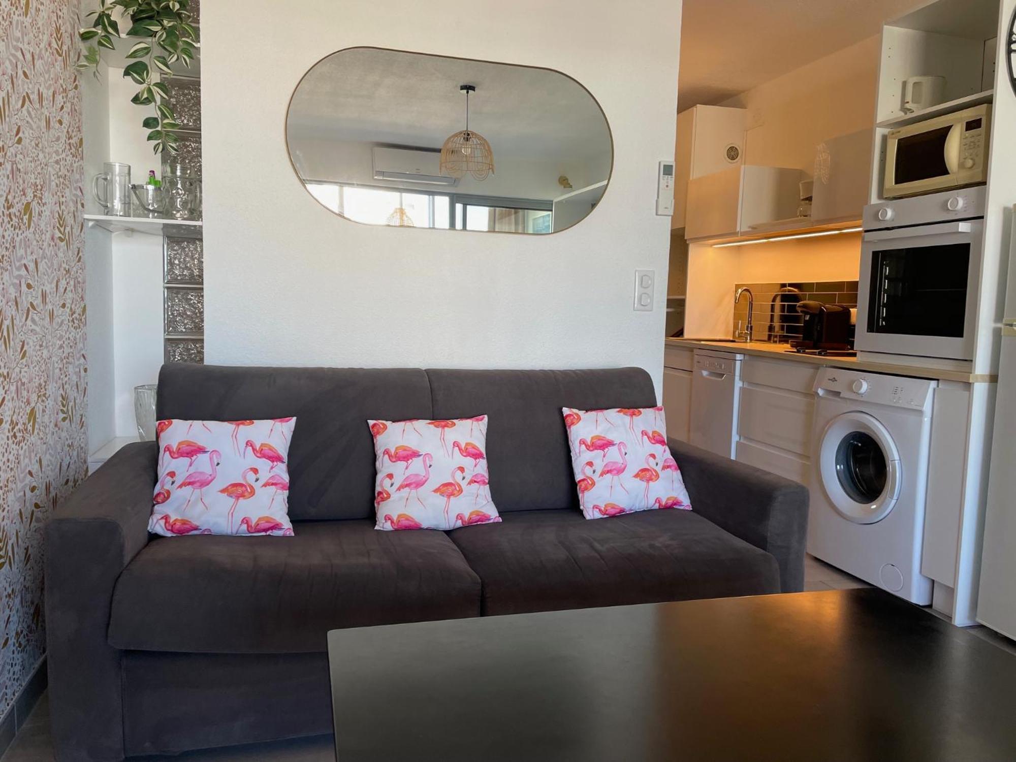 Studio 2-3 Pers Parking Clim Vue Port Et Mer 라그랑모트 외부 사진