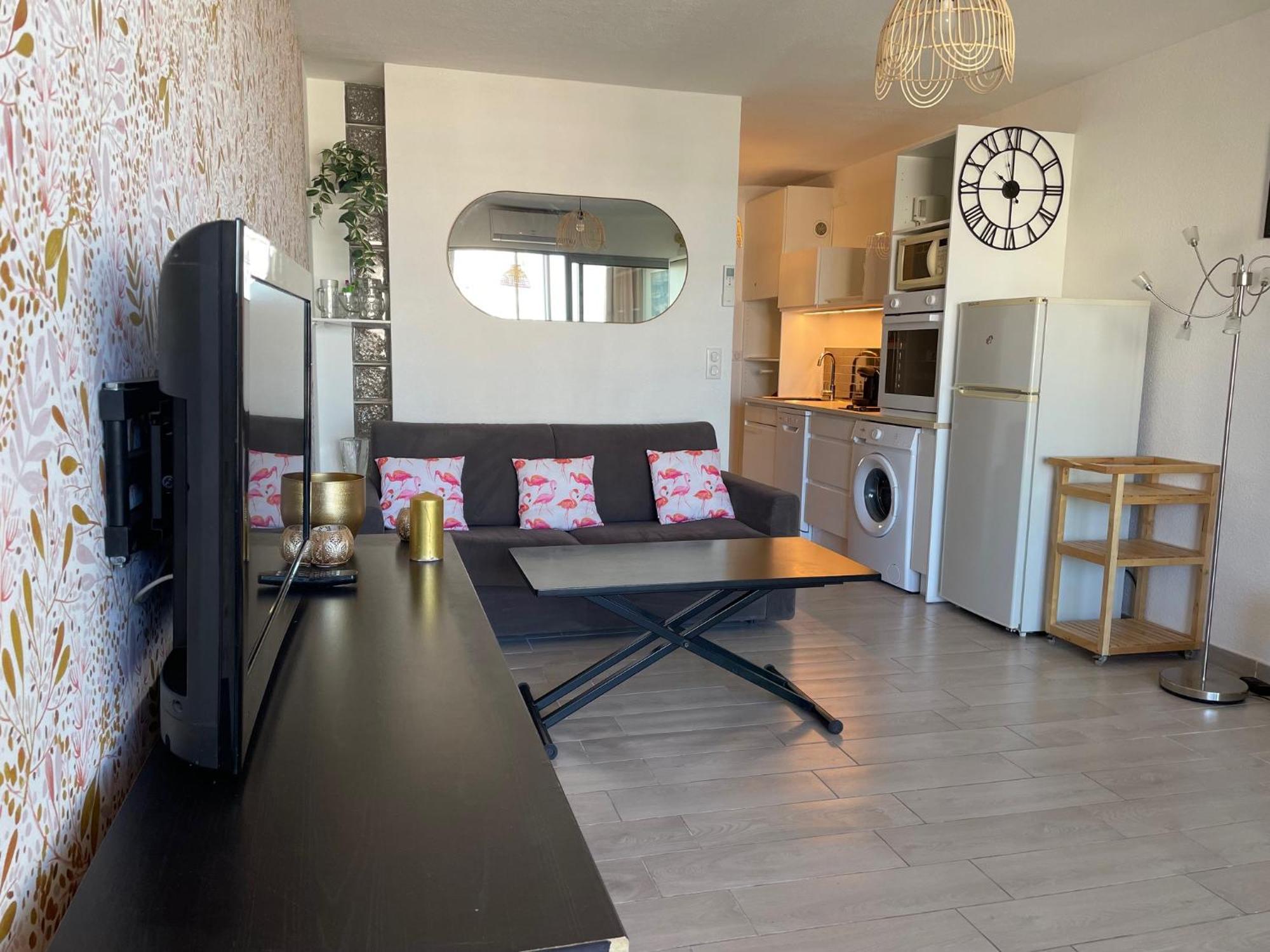Studio 2-3 Pers Parking Clim Vue Port Et Mer 라그랑모트 외부 사진
